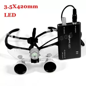 3.5x420mm Dental Loupes Zahnarzt Lupenbrille Kopflupe LED Headlampe - Bild 1 von 8