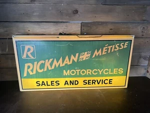 Vintage Motorcycle Advertising Sign Rickman Motorcycles Plastic Light Up - Picture 1 of 11