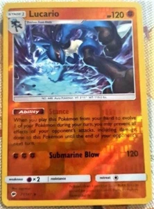 Lucario 71/147 Sm-Burning Shadows Reverse Holo - Picture 1 of 1