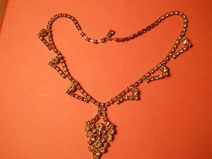vintage art deco crystal drop cocktail necklace 18 INCH - Picture 1 of 5