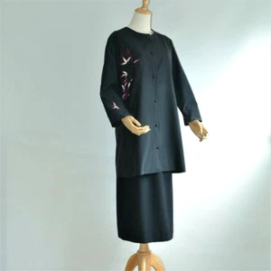 Kimono Remake Vintage Japanese Kimono Long dress Jacket silk-poly blend fabric - Picture 1 of 8