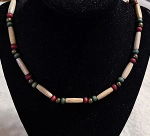 Handcrafted Native American Buffalo Bone Bead Necklace - Picture 1 of 2