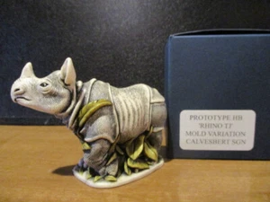 PROTOTYPE HB Harmony Kingdom Rhino TJ MOLD VARIATION NO BIRD SGN RARE - Picture 1 of 6