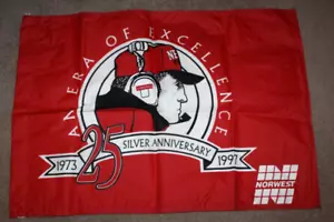 27"X37" NEBRASKA FOOTBALL TOM OSBORNE ERA OF EXCELLENCE FLAG NEVER USED - Picture 1 of 3