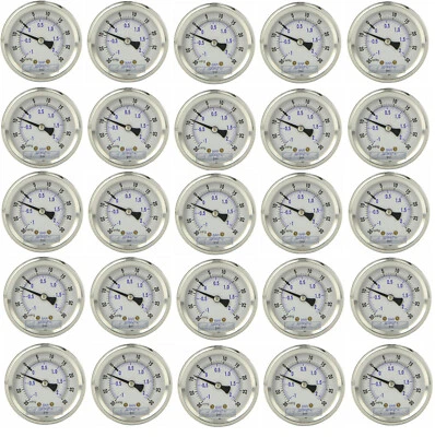 25 PACK LIQUID FILLED VACUUM GAUGE -30-0-30 PSI, 2" FACE, 1/4" BACK MOUNT - Image 1 of 3
