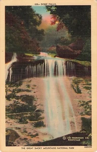 Dome Falls Waterfall Smoky Mountains Jim Thompson Co Vintage Linen Postcard - Picture 1 of 2