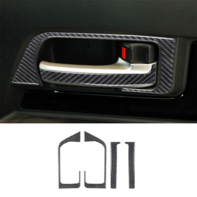Cubierta interior de la manija de la puerta delantera de fibra de carbono 4 piezas para Toyota FJ Cruiser Foto 1 de 4