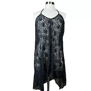 Top Babydoll Secret Treasures (talla 3X, 22/24 W) sexy de malla de encaje negro para mujer - Imagen 1 de 9