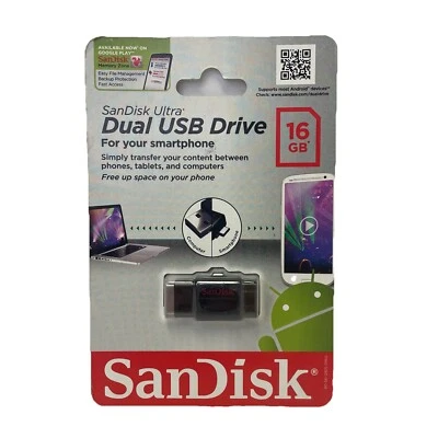SanDisk Ultra Dual USB Drive – 16GB – New – USB 2.0 & Micro USB for Android - Image 1 of 4