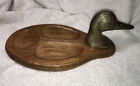 Vintage Mallard Duck Men's Valet Tray Brass and Oak Fine Products -Trinket
