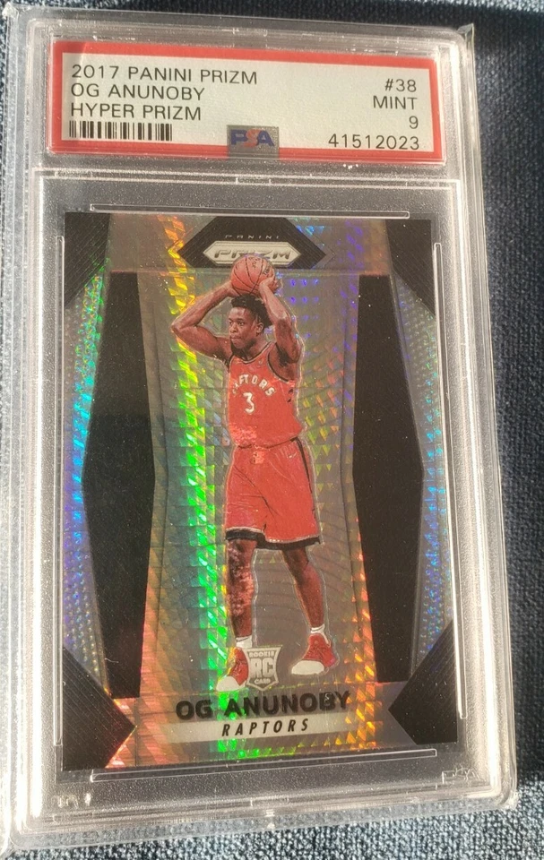 2017-18 Panini Prizm OG Anunoby Rookie Card RC #38 Hyper Prizm PSA 9 Raptors - Image 1 of 1