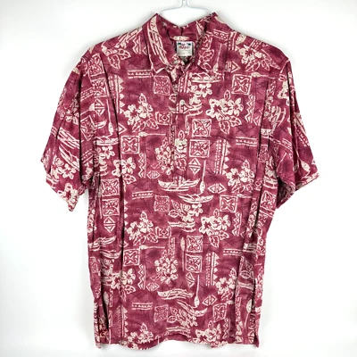 Camisa Hawaiana Go Barefoot De Colección Púrpura Claro Hecha en EE. UU. Adulto Hombre Talla XL Foto 1 de 4