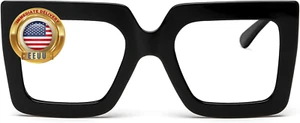Oversized Square Blue Light Glasses for Women Cute Big Frame Glasses Fashion Cle - Picture 1 of 7