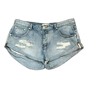 One Teaspoon Shorts Womens 30 Hendrix Bandits Button Fly Distressed Denim Jean - Picture 1 of 7