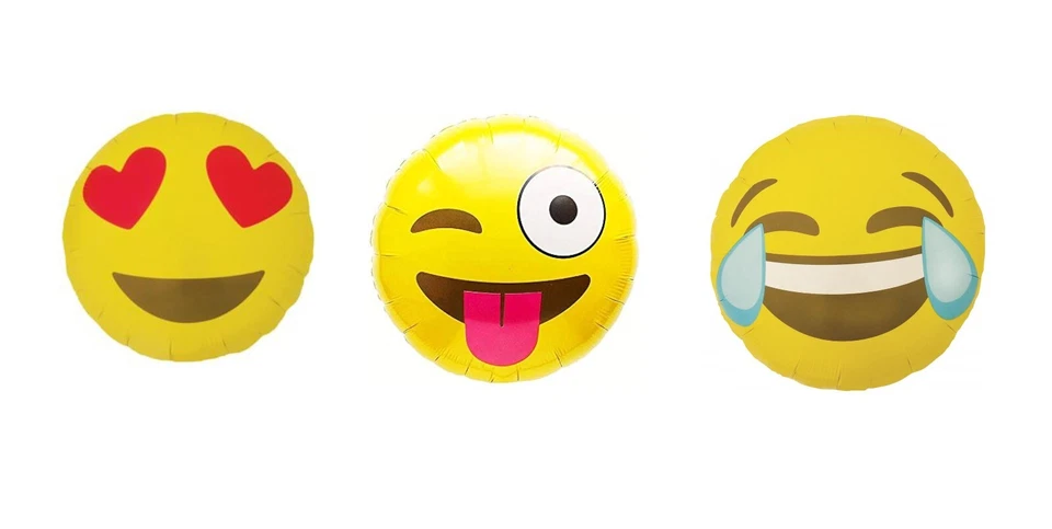Globos de aluminio emoji de fiesta de cumpleaños de 18" Love Silly Guiño Foto 1 de 1