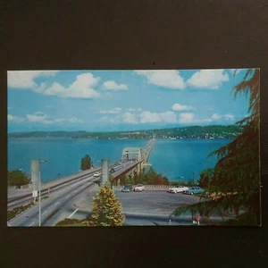 SEATTLE, WA * LAKE WASHINGTON FLOATING BRIDGE * UNPOSTED CIRCA EARLY 1960s - Picture 1 of 2