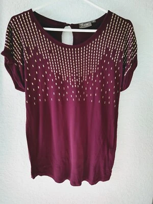 Gia изгибы с заклепками блузка рубашка размер XS #195 - Изображение 1 из 4