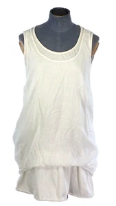 James Lakeland Quirky Top White Sleeveless Cotton Lycra Unusual Draped UK 12 - Picture 1 of 11