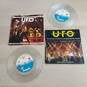 UFO 33 Clear Vinyl Singles Pair inc Doctor Doctor Shoot Shoot CHS 2287 CHS 2318 - Picture 1 of 16