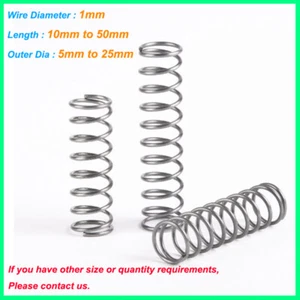 Wire Dia 1mm Compression Springs Material Spring Steel Pressure Spring for DIY - Picture 1 of 9