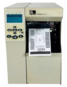 Zebra 105SL Plus Thermal Transfer Label Printer Peeler Rewinder LAN USB Serial - Picture 1 of 12