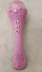 Dolgen Toy Battery Operated 7.5' Plastic Girls Pink Light-Up Musical Microphone - Picture 1 of 14