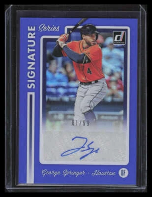 2017 Donruss Signature Series Blue ss2gs George Springer Auto 81/99 - Image 1 of 2