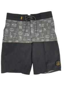 $70 Vans Kids Boy's Black Quick-dry Colorblock Board Shorts Swimwear Size 29/18 - Picture 1 of 2