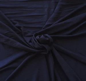 Navy MVS Rayon Spandex Jersey Knit Fabric by the Yard 4 Way Stretch 12/14 - Picture 1 of 9