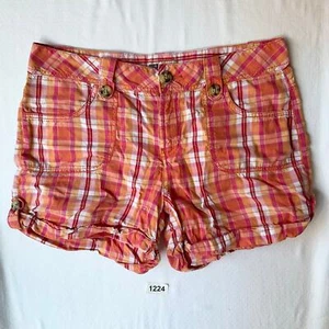 Faded Glory Women’s Checked Shorts size 8, Orange & Pink - Picture 1 of 9
