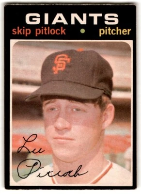 1971 O-Pee-Chee Skip Pitlock Rookie #19 San Francisco Giants - Image 1 of 2