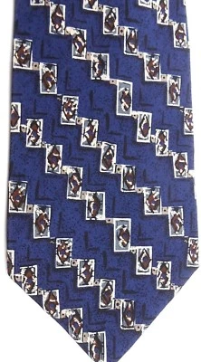 Corbata de seda para hombre Como Collection 56" X 4" multicolor geométrica a rayas americanas Foto 1 de 4