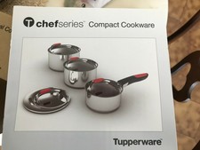 TUPPERWARE LINEA COMPATTA SET:CASSERUOLE 16+18+20 cm piu coperchi