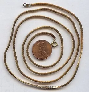 VINTAGE MASSIVMESSING POLIERT 2 mm. SERPENTINE KETTE 30" HALSKETTE CH4 - Bild 1 von 1