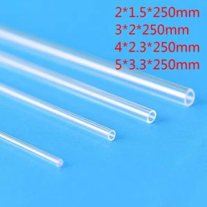 Clear Polymethyl Methacrylate Plastic Tube Pipe Round OD 2/3/4/5mm Length 250mm - Picture 1 of 3