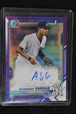 BB - 2021 - Bowman Chrome - Purple Ref - Alexander Vargas - 189/250 - CPA-AV - Image 1 of 2