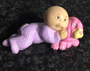 Cabbage Patch Kids Figurine Baby in Purple Pajamas with Pink Dog - Picture 1 of 5