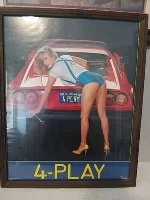 Original 27 x 17 “4 Play.” Sexy Bikini Girl 1990s Vintage Ferrari Ad Poster - Image 1 of 4
