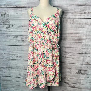 Torrid 2X Georgette Surplice Wrap Romper Spotted Confetti Sleeveless Adjustable - Picture 1 of 14