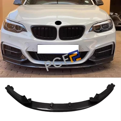 Labio divisores de carbono real del parachoques delantero para BMW F22 M-Sport M235i M240i 2013-21 Foto 1 de 4