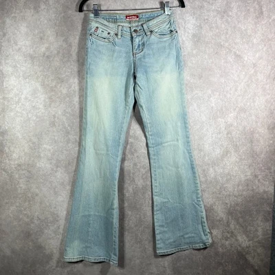 Jeans Unionbay Vintage Para Mujer 1 Azul Lavado Claro Denim Bootcut Tiro Bajo Años 90 Y2K Foto 1 de 4