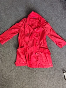 Childs Size L Orange Rain Mac Trench Coat - Picture 1 of 10