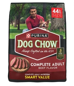 purina dog chow Complete Adult Dry Dog Food, Kibble Beef Flavor, 44 Lbs - Picture 1 of 3