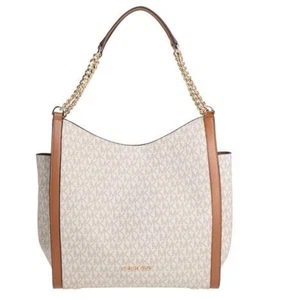 Bolso de Hombro Michael Kors Newbury Cadena Mediana Vainilla Bellota Guijarro Cuero - Imagen 1 de 12