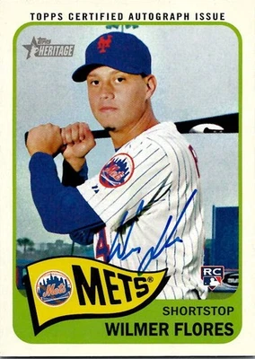 2014 Topps Heritage WILMER FLORES New York Mets ROOKIE AUTO MINT! - Image 1 of 2
