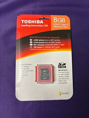 Toshiba 8GB SDHC Class 4 Memory Card NEW - Image 1 of 4