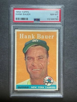 1958 Topps Hank Bauer 9 PSA 8 Flawless Orange Centered C4 - Изображение 1 из 2