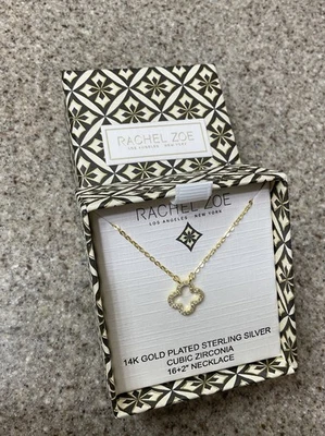 Rachel Zoe 14k Gold Plated Sterling Silver Cubic Zirconia 16” + 2” Necklace  - Image 1 of 3