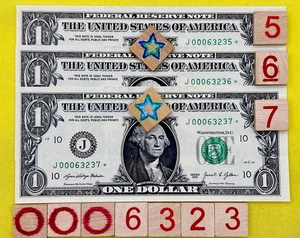 🌟 UNC 500K Run & Total Printed Star NOTE Sheets Sequential # LOW Serial $1 Bill - Picture 1 of 11