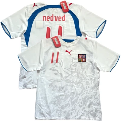 2006/07 Czech Republic Away Jersey #11 Nedved Large Puma Soccer World Cup White - Image 1 of 4